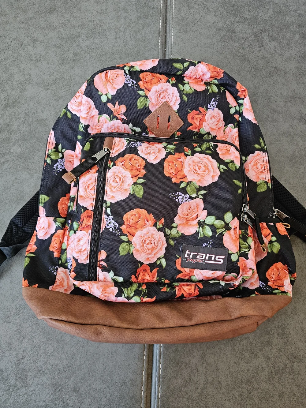 JANSPORT Floral Black & Pink Rose Backpack